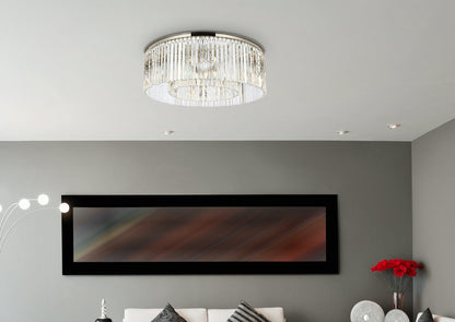 Sydney 10 light polished nickel Flush Mount Clear Royal Cut Crystal