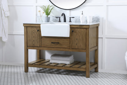 48 inch Single bathroom vanity in driftwood with backsplash