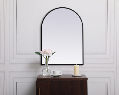 Metal Frame Arch Mirror 22x30 Inch in Black