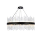 Dallas 32 inch round crystal pendant in black