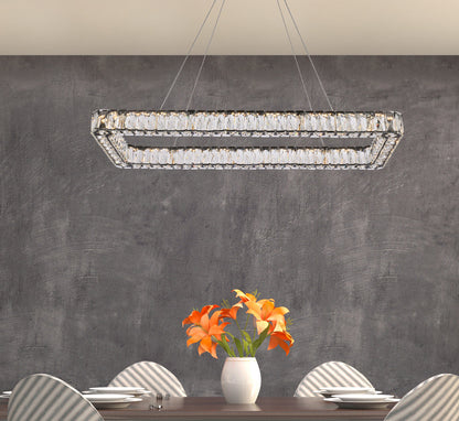 Monroe 42 inch LED Single rectangle pendant in black