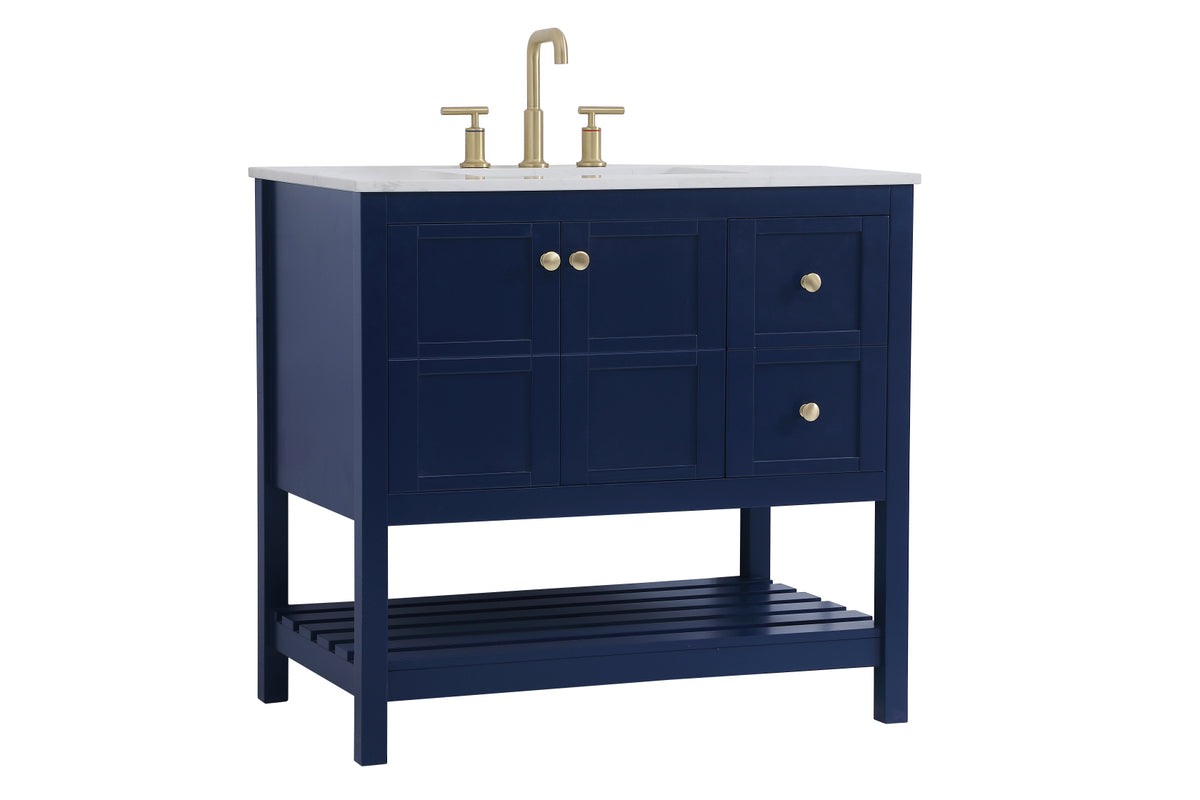 36 inch Single Bathroom Vanity in Blue