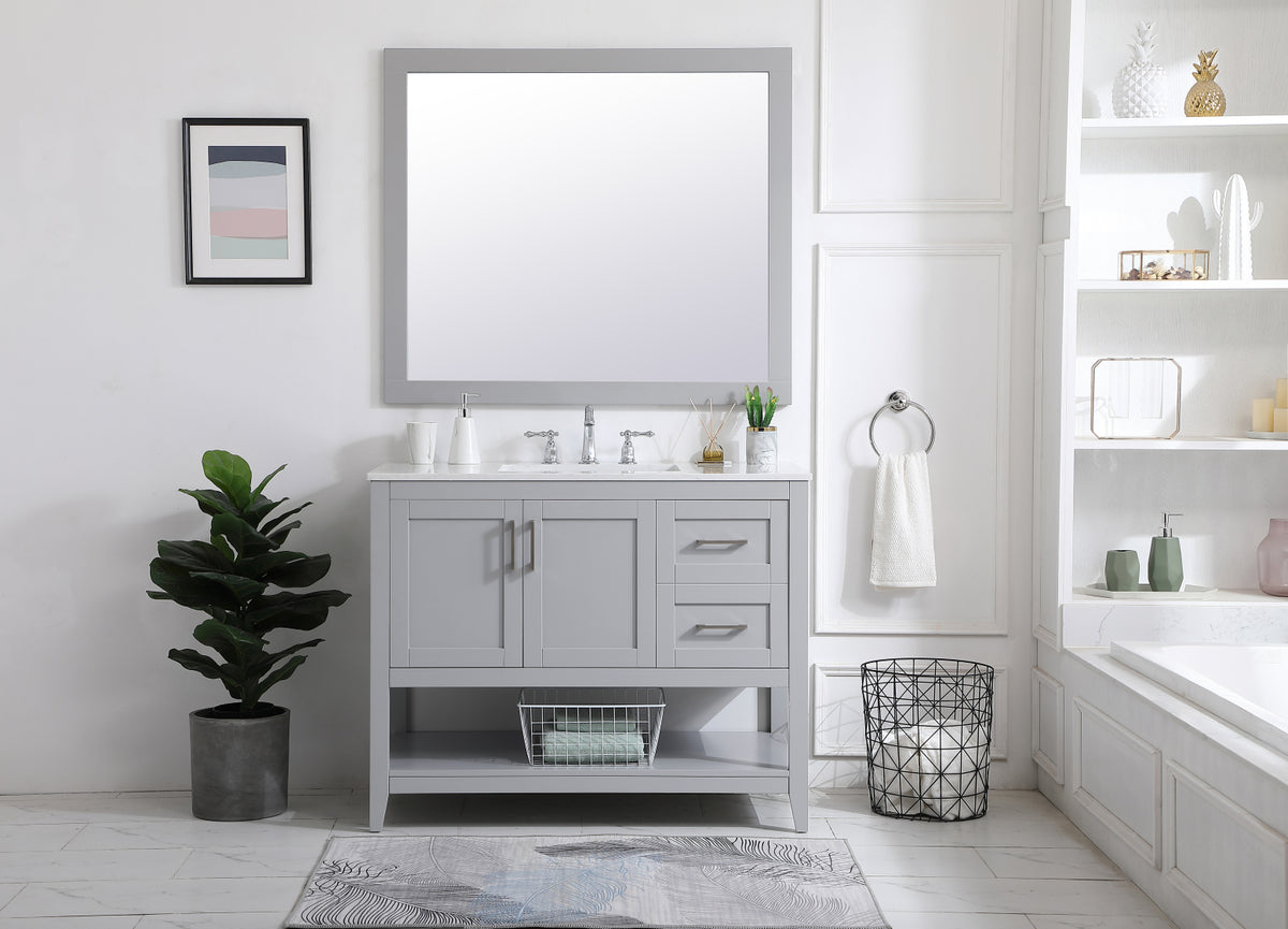 Aqua rectangle vanity mirror 42 inch in Grey
