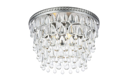 Nordic 3 light antique silver Flush Mount Clear Royal Cut Crystal