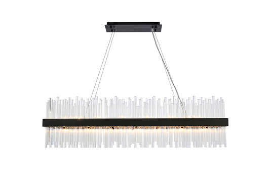 Dallas 48 inch rectangle crystal pendant in black