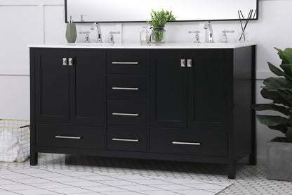 60 inch Double Bathroom Vanity in Black