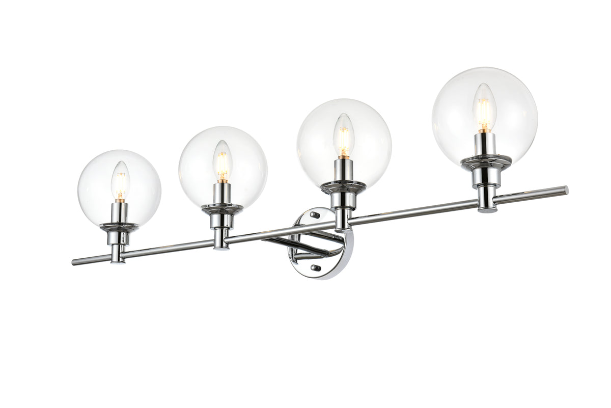 Jaelynn 4 light Chrome and Clear Bath Sconce