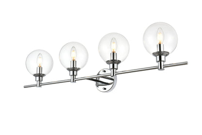 Jaelynn 4 light Chrome and Clear Bath Sconce