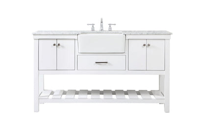 60 inch Single bathroom vanity in white