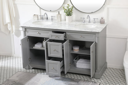 60 inch double bathroom vanity in Grey