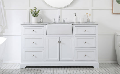 60 inch Single bathroom vanity in white