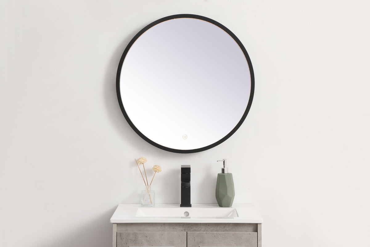 Pier 24 inch LED mirror with adjustable color temperature 3000K/4200K/6400K in black