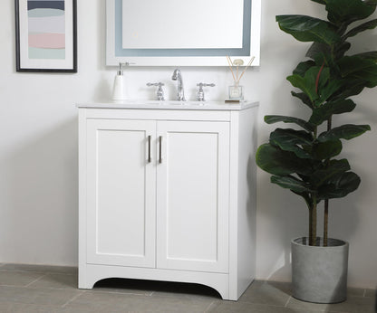 30 inch Single Bathroom Vanity in White