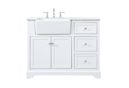 42 inch Single bathroom vanity in white