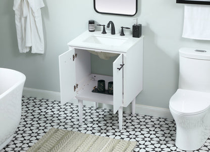24 inch Single bathroom vanity in white
