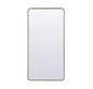 Soft Corner Metal Rectangle Full Length Mirror 30x60 Inch in Brass