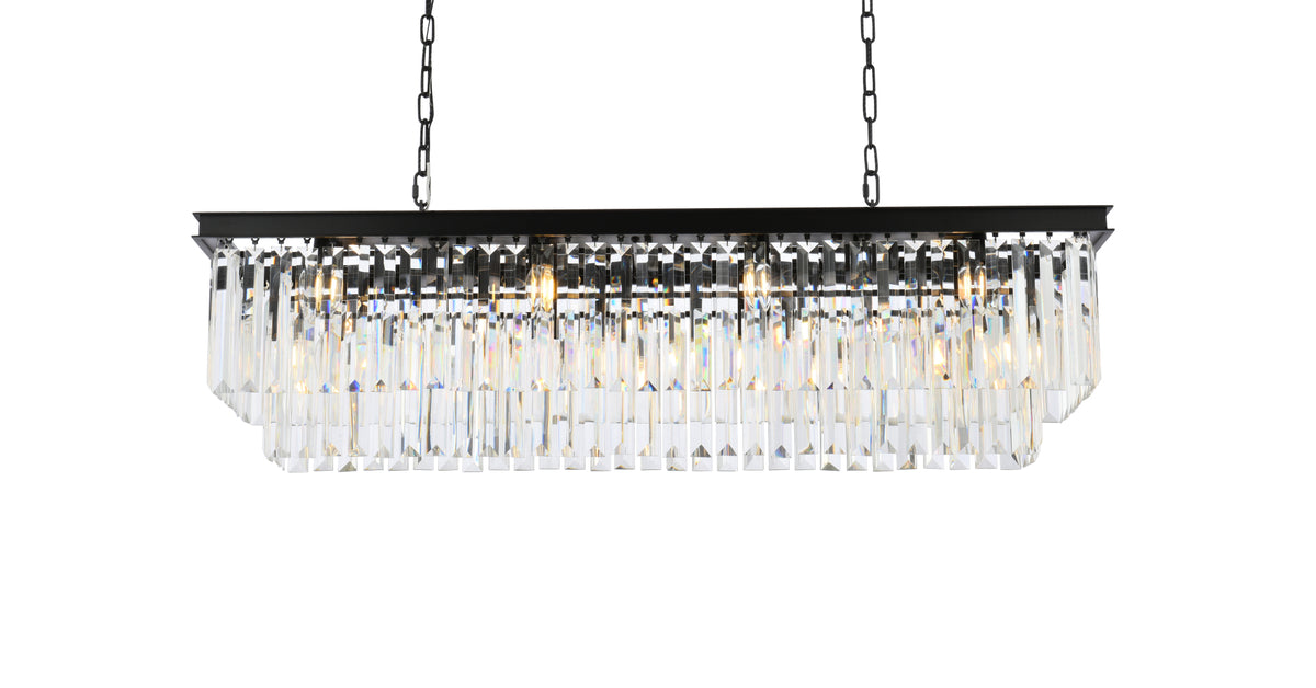 Sydney 12 light Matte Black Chandelier Clear Royal Cut Crystal