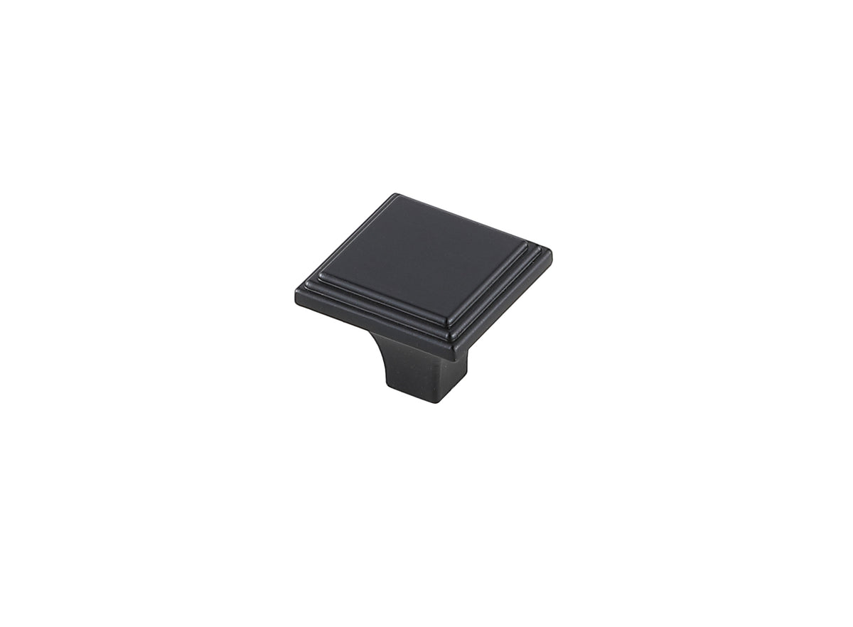Wilow 1" Matte Black Square Knob Multipack (Set of 10)