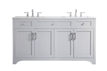 60 inch Double Bathroom Vanity in Grey