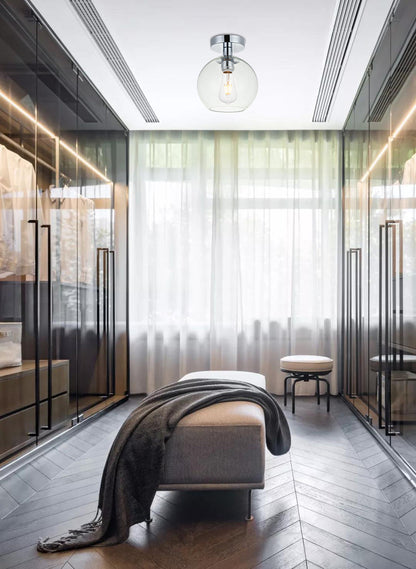 Baxter 1 Light Chrome Flush Mount With Clear Glass