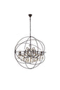 Geneva 18 light Dark Bronze Chandelier Golden Teak (Smoky) Royal Cut crystal