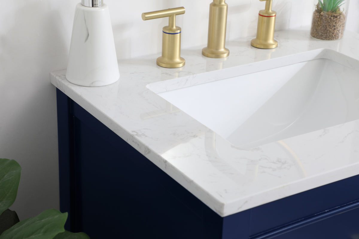 24 inch Single Bathroom Vanity in Blue