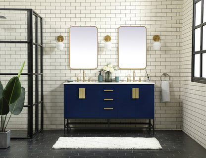 60 inch double bathroom vanity in blue
