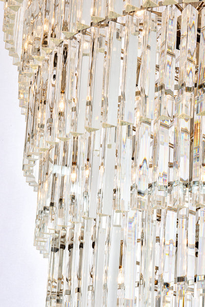 Sydney 48 inch spiral crystal chandelier in polished nickel