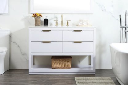 48 inch Single bathroom vanity in white
