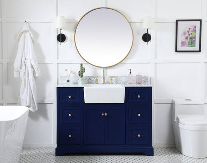 48 inch Single bathroom vanity in blue