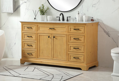 60 inch Single bathroom vanity in natural wood