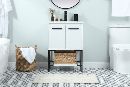 24 inch Single bathroom vanity in white