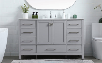 54 Inch SIngle Bathroom Vanity In Grey