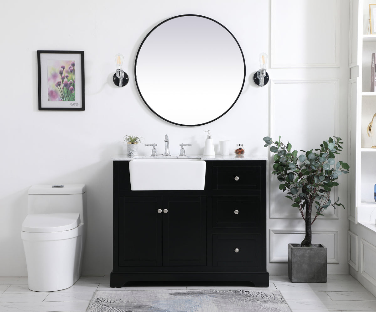 42 inch Single bathroom vanity in black