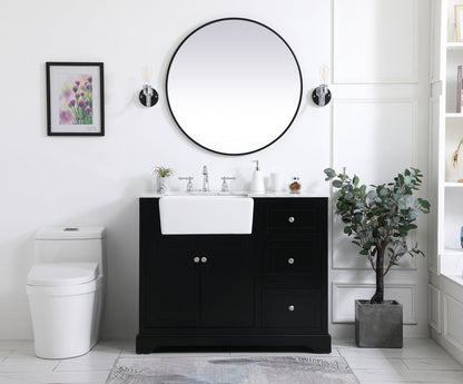 42 inch Single bathroom vanity in black