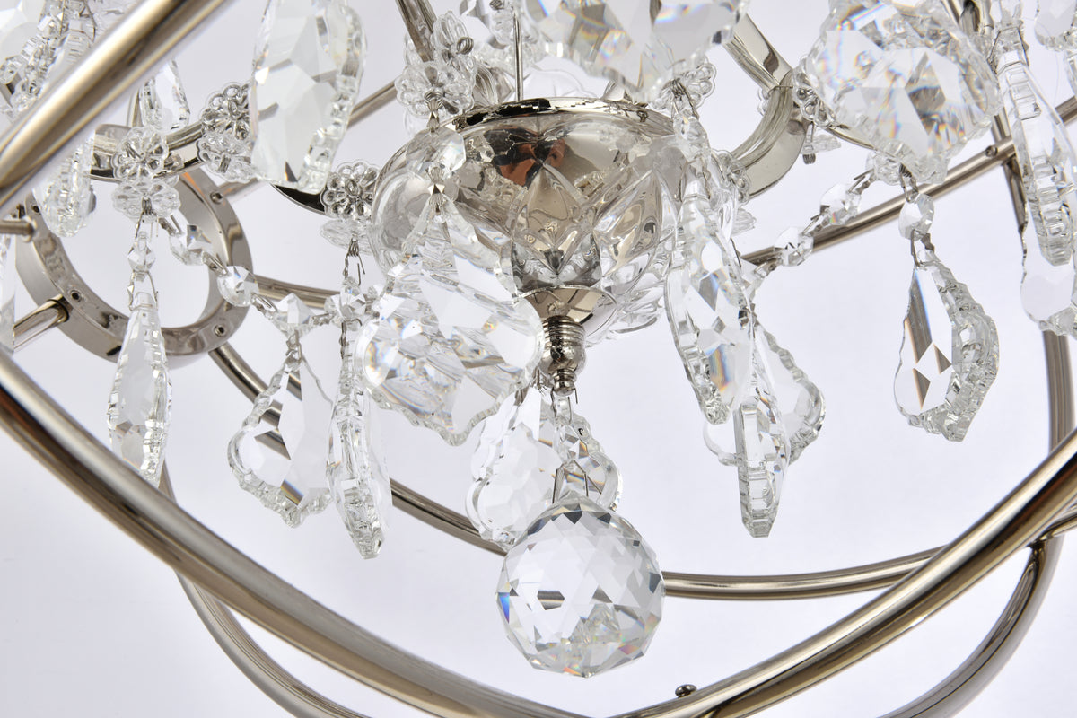 Geneva 5 light polished nickel Pendant Clear Royal Cut crystal