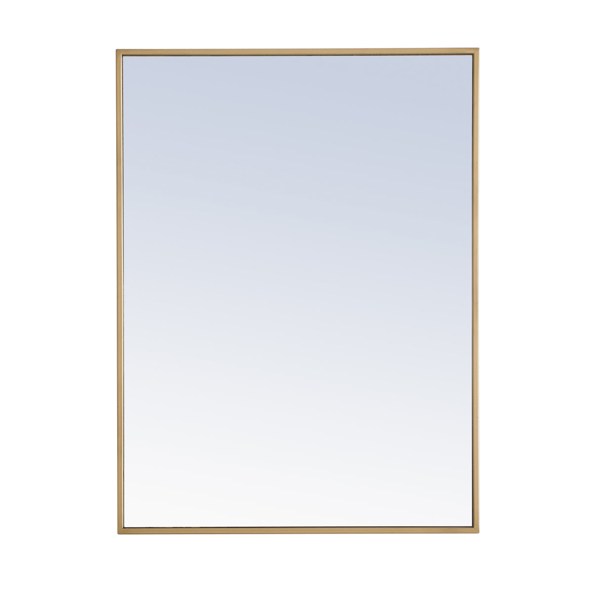 Metal frame Rectangle Mirror 24 inch Brass finish