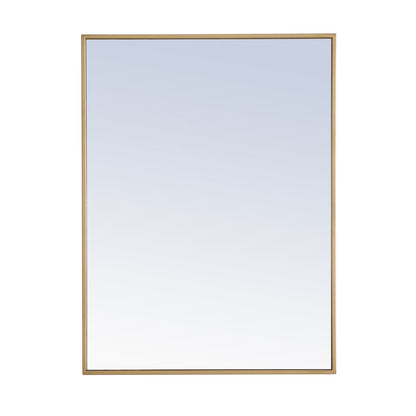 Metal frame Rectangle Mirror 24 inch Brass finish