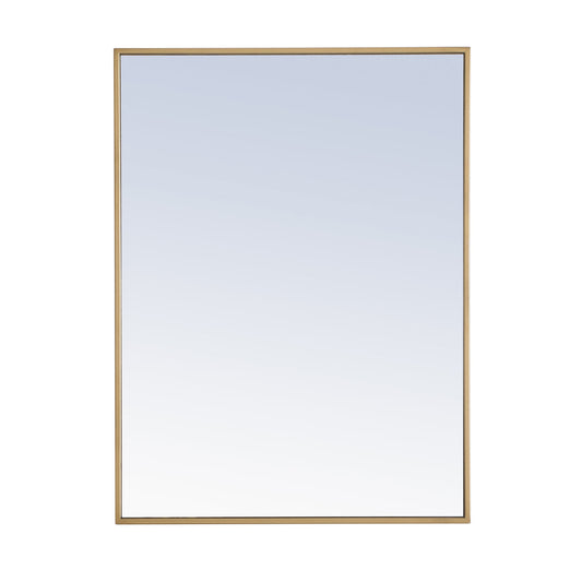 Metal frame Rectangle Mirror 24 inch Brass finish