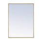 Metal frame Rectangle Mirror 24 inch Brass finish