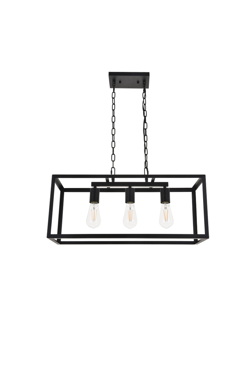 Resolute 3 light black Pendant