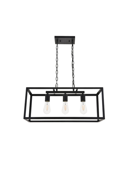 Resolute 3 light black Pendant