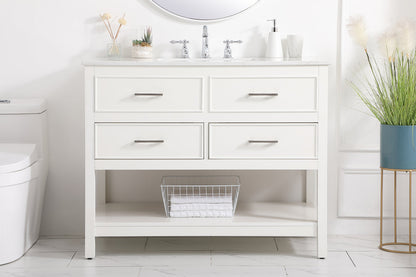 42 inch Single bathroom vanity in white
