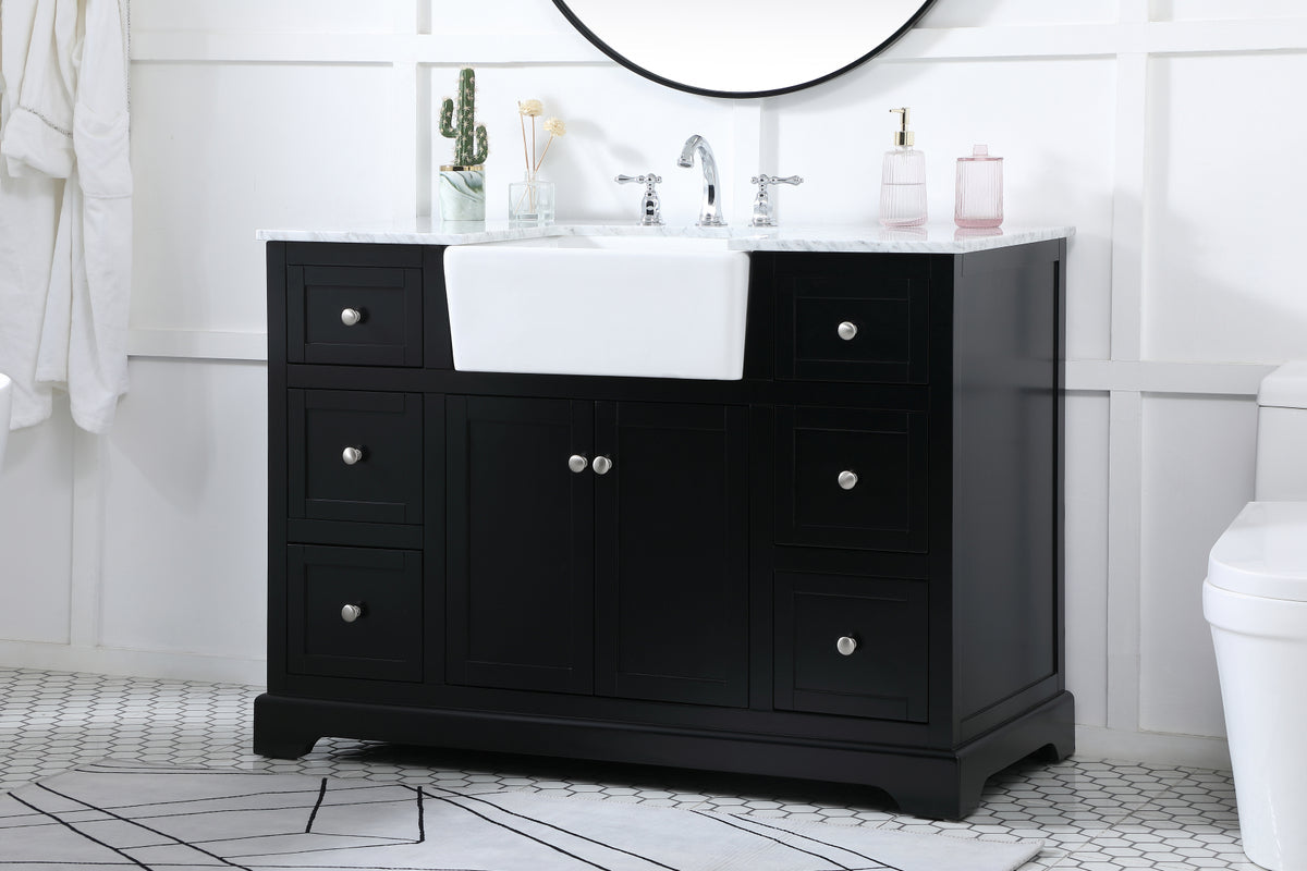 48 inch Single bathroom vanity in black