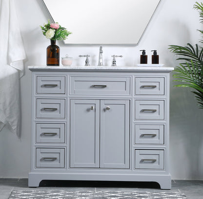 42 in. Single Bathroom Vanity set in light grey