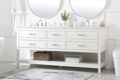 72 inch double bathroom vanity in white
