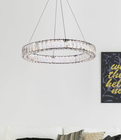 Monroe 26 inch LED round Single pendant in black