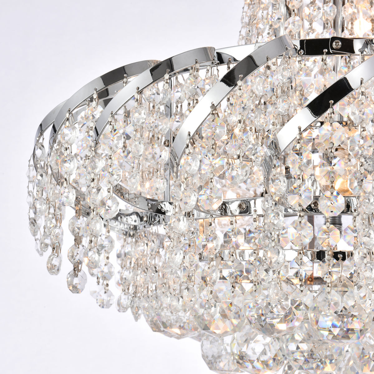 Belenus 6 light Chrome Pendant Clear Royal Cut Crystal