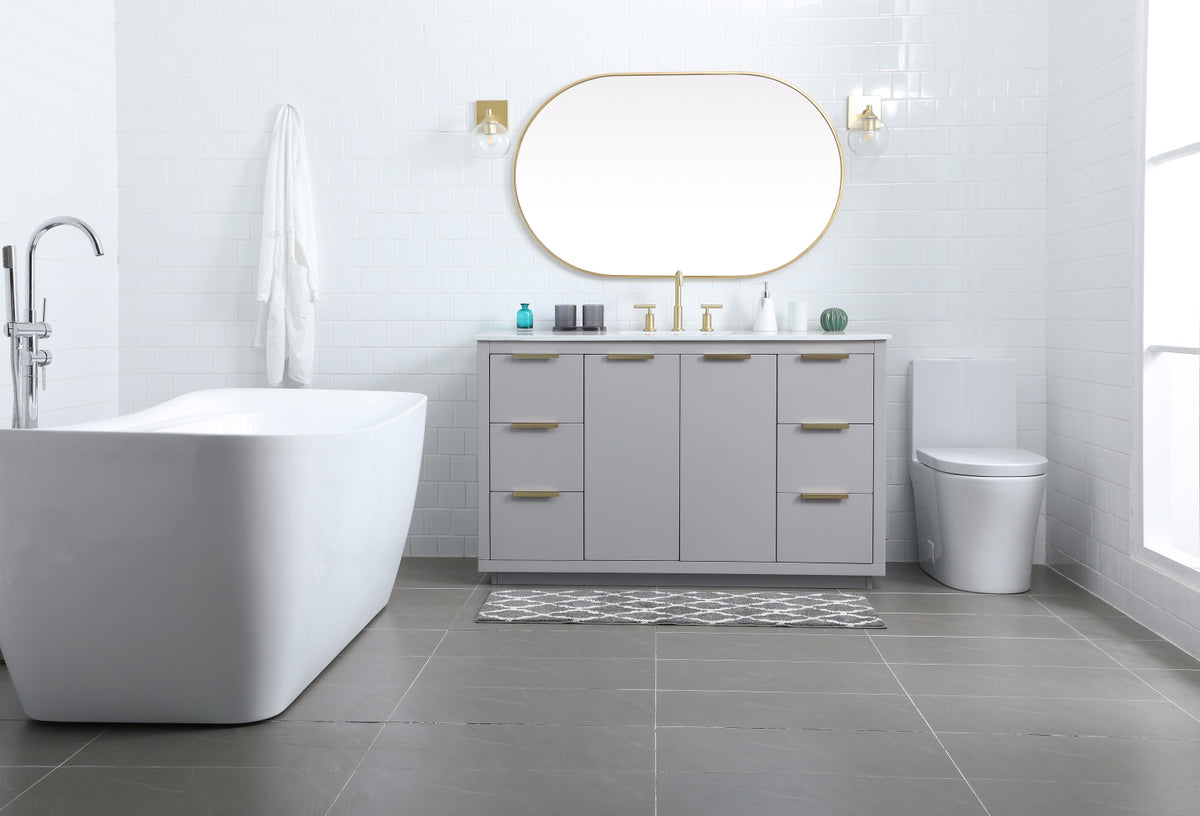 54 Inch SIngle Bathroom Vanity In Grey