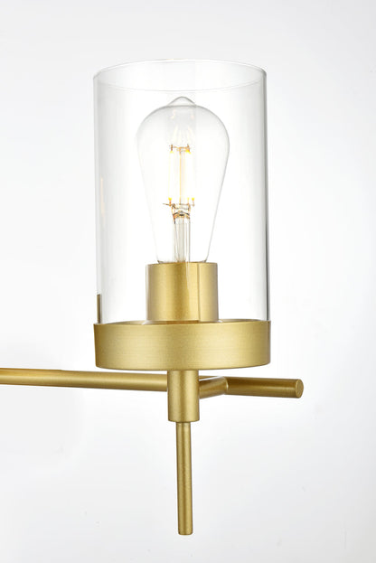 Benny 4 light Brass and Clear Bath Sconce